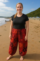 Patchwork Cotton Harem Trousers