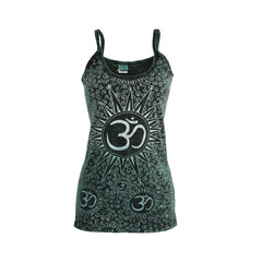 Om Print Cotton Strappy Top
