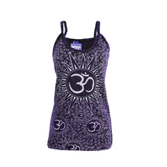 Om Print Cotton Strappy Top