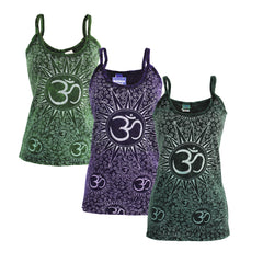 Om Print Cotton Strappy Top
