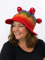 Rainbow Mushroom Felt Hat