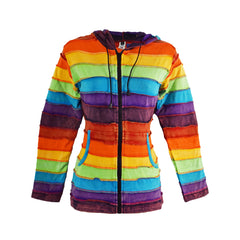 Rainbow Cotton Stonewashed Zip Hoody