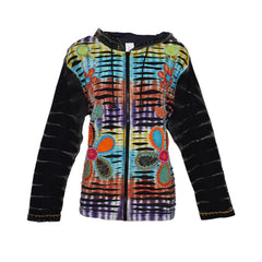 Tie Dye Floral Zip Hoody