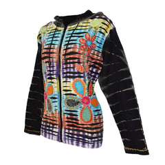 Tie Dye Floral Zip Hoody