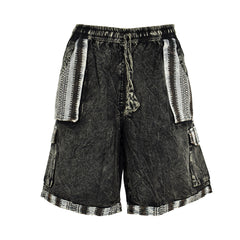Stonewashed Cotton Cargo Shorts