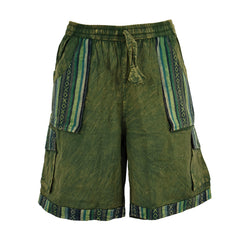 Stonewashed Cotton Cargo Shorts