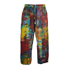 Tie Dye Cotton Patchwork Trousers