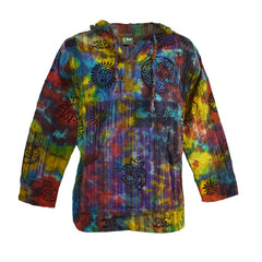 Patchwork Printed Cotton Hoody