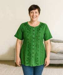 Embroidered Floral Blouse