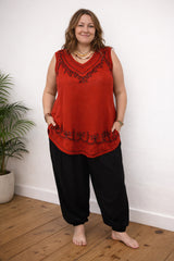 Embroidered Umbrella Vest Top