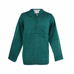 Plain Cotton Collarless Shirt