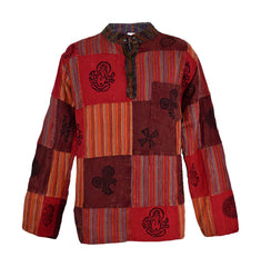 Patchwork Printed Long Sleeve Shirt