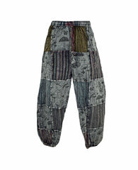 Mushroom Print Patchwork Harem Trousers