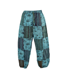 Mushroom Print Patchwork Harem Trousers