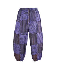 Mushroom Print Patchwork Harem Trousers