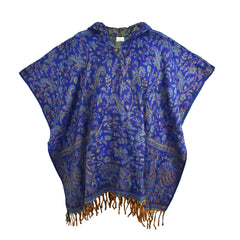 Paisley Flower Pattern Acrylic Fleece Poncho