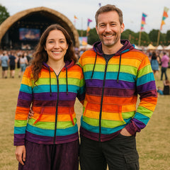 Rainbow Cotton Stonewashed Zip Hoody