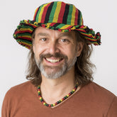 Wide Brim Rasta Cotton Hat
