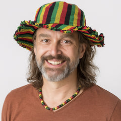 Wide Brim Rasta Cotton Hat