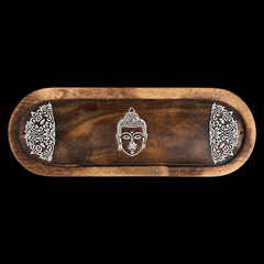 Large Wooden Incense Ash Catcher - Buddha