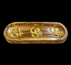 Wooden Om Incense Ash Catcher