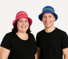 Felt Striped Bowler Hat