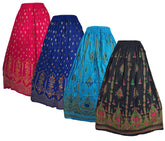 Gold Printed Rayon Indian Skirt
