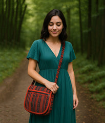 Woven Cotton Shoulder Bag