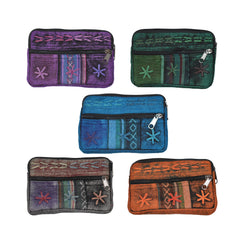 Large Hand-Embroidered Stonewashed Cotton Purse