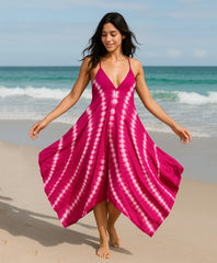 Strappy Tie Dye Umbrella Dress