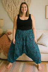 Jalebi Print Cotton Afghani Harem Trousers