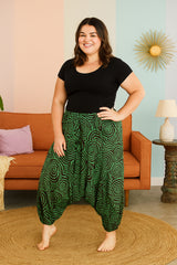 Jalebi Print Cotton Afghani Harem Trousers