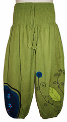 Hippy Flower Pattern Cotton Trousers