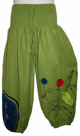Hippy Flower Pattern Cotton Trousers