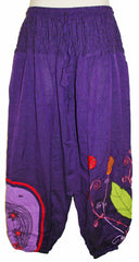 Hippy Flower Pattern Cotton Trousers