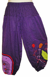 Hippy Flower Pattern Cotton Trousers