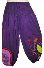 Hippy Flower Pattern Cotton Trousers
