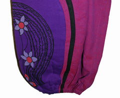 Hippy Flower Pattern Cotton Trousers