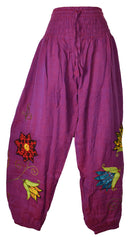 Hippy Butterfly & Flower Pattern Cotton Trousers