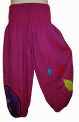 Hippy Flower Pattern Cotton Trousers