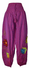 Hippy Butterfly & Flower Pattern Cotton Trousers
