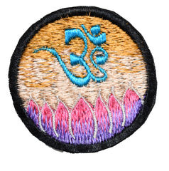 Lotus Om Sew On Patch - 6cm