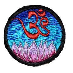 Lotus Om Sew On Patch - 6cm