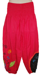 Hippy Flower Pattern Cotton Trousers