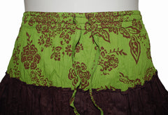 Crinkle Cotton Tiered Skirt