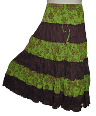 Crinkle Cotton Tiered Skirt