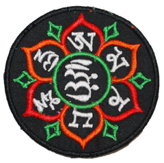 Om Mani Padme Hum Blessing Tibetan Sew On Patch - 8cm