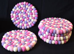 Large Pink Felt Ball Mat 20cm