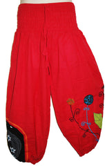 Hippy Flower Pattern Cotton Trousers