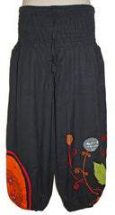 Hippy Flower Pattern Cotton Trousers